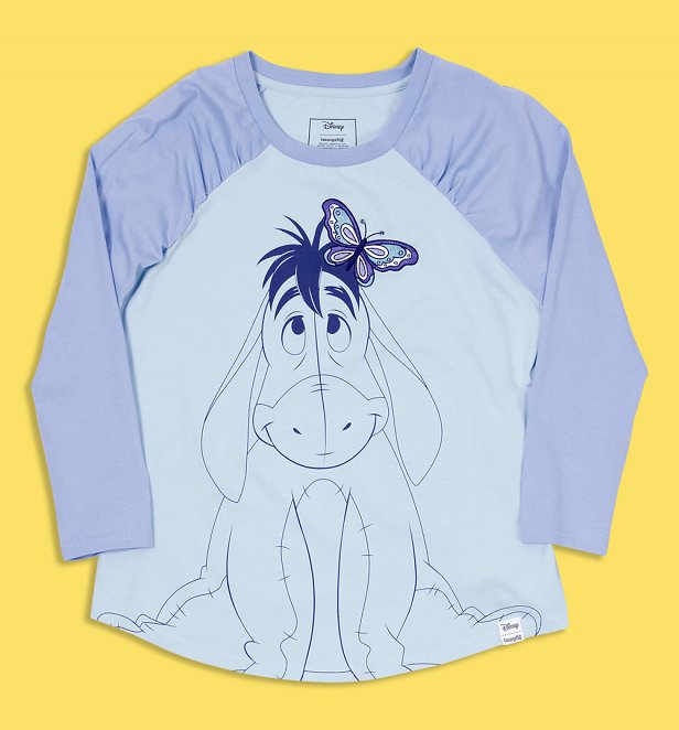 Loungefly Disney Winnie The Pooh Eeyore Shirred Raglan T-Shirt Loungefly Disney Winnie The Pooh Eeyore Shirred Raglan T-Shirt