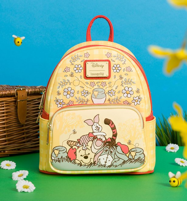 Loungefly Disney Winnie the Pooh Floral Gingham Mini Backpack Loungefly Disney Winnie the Pooh Floral Gingham Mini Backpack