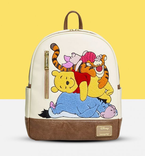 Loungefly Disney Winnie the Pooh and Friends Chenille Stacked Mini Backpack Loungefly Disney Winnie the Pooh and Friends Chenille Stacked Mini Backpack