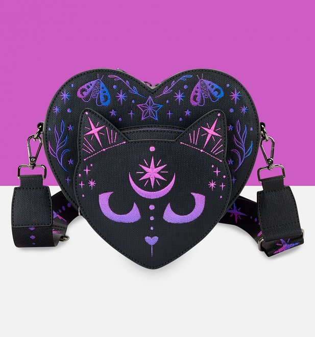 Loungefly Figural Neon Cat Crossbody Bag