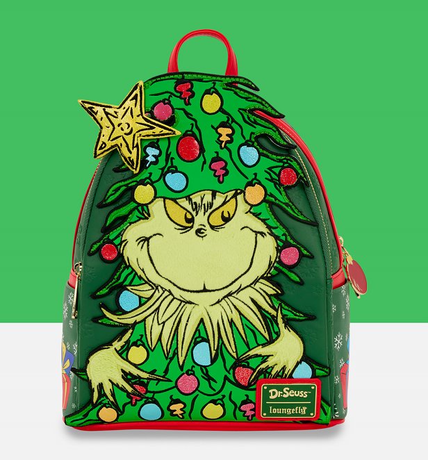 Loungefly Grinch Holiday Mini Backpack Loungefly Grinch Holiday Mini Backpack
