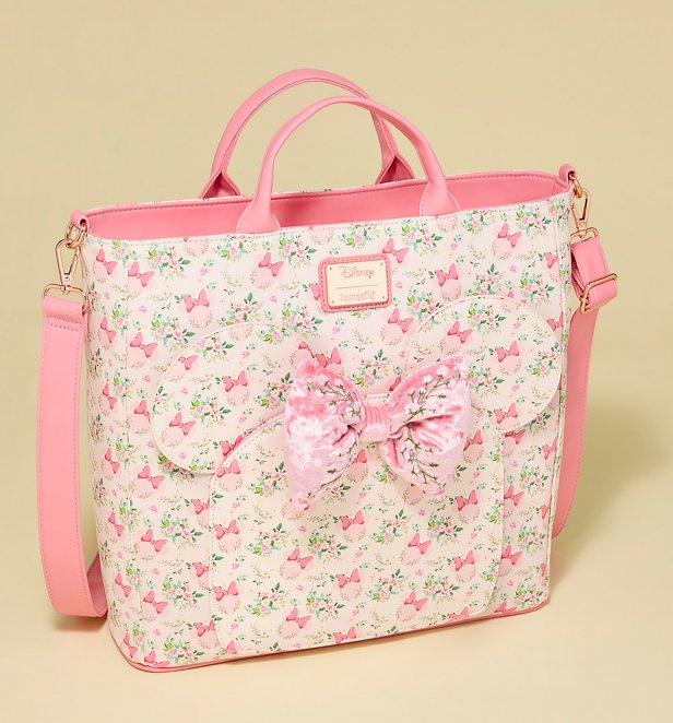 Loungefly Disney Minnie Mouse Floral Convertible Backpack And Tote Bag