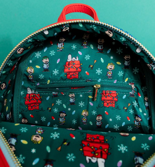 Loungefly Peanuts Holiday & Snow Sequin Mini Backpack