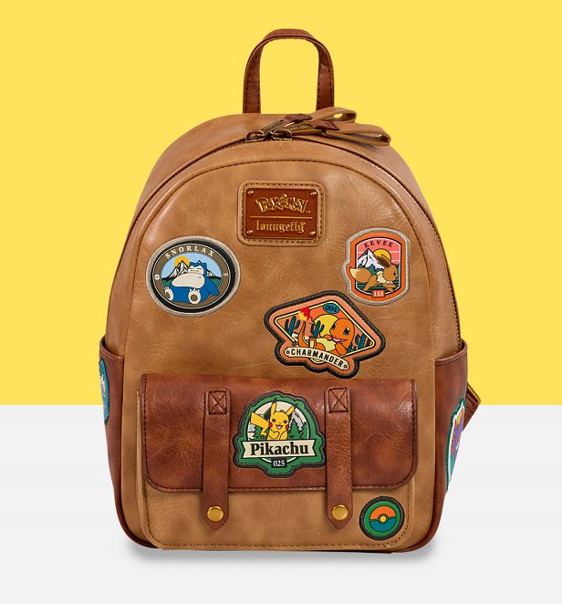 Loungefly Pokemon Camper Patches Mini Backpack Loungefly Pokemon Camper Patches Mini Backpack