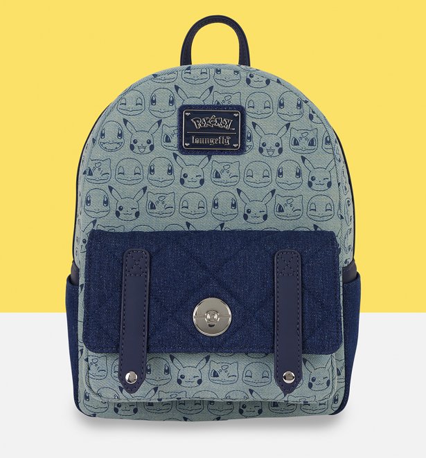 Loungefly Pokemon Faux Denim Mini Backpack Loungefly Pokemon Faux Denim Mini Backpack