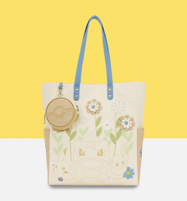 Loungefly Pokemon Floral Tote Bag With Coin Bag