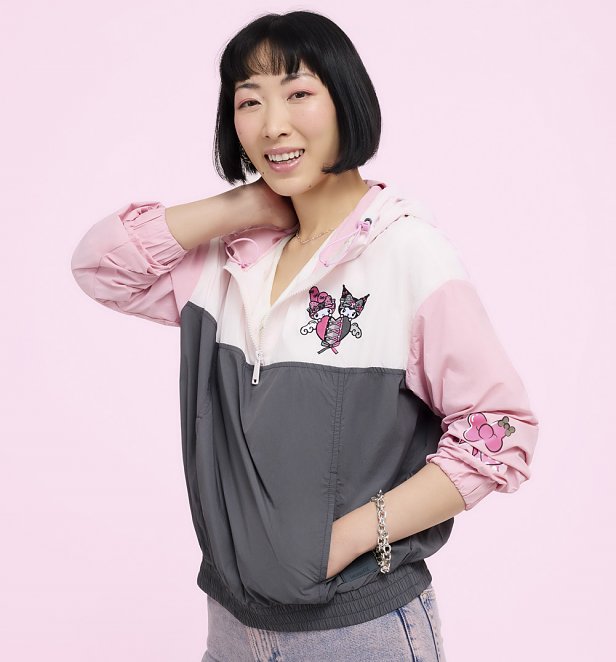 Loungefly Sanrio My Melody And Kuromi Unisex Windbreaker Jacket Loungefly Sanrio My Melody And Kuromi Unisex Windbreaker Jacket