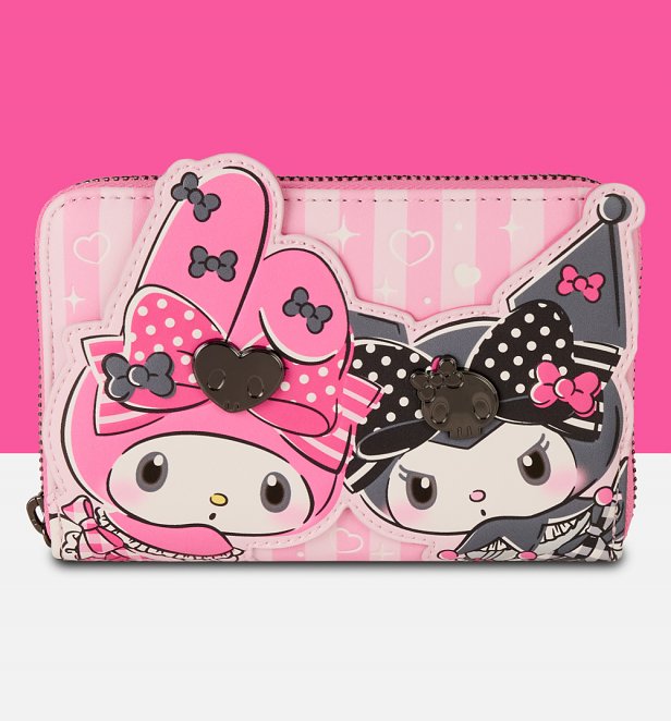 Loungefly Sanrio My Melody And Kuromi Zip Around Wallet Loungefly Sanrio My Melody And Kuromi Zip Around Wallet