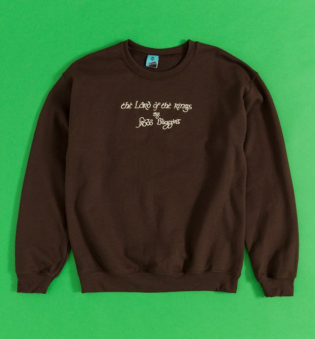 The Lord Of The Rings By Frodo Embroidered Brown Sweater
