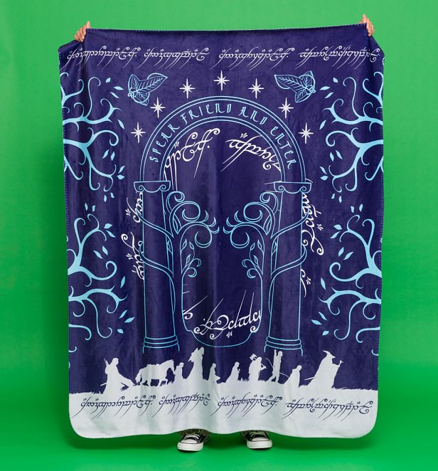 The Lord Of The Rings Door Of Durin Deep Blue Fleece Throw The Lord Of The Rings Door Of Durin Deep Blue Fleece Throw