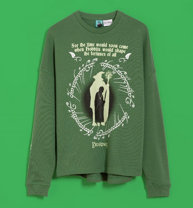 The Lord Of The Rings Hobbiton Oversized Twisted Seam Green Sweater