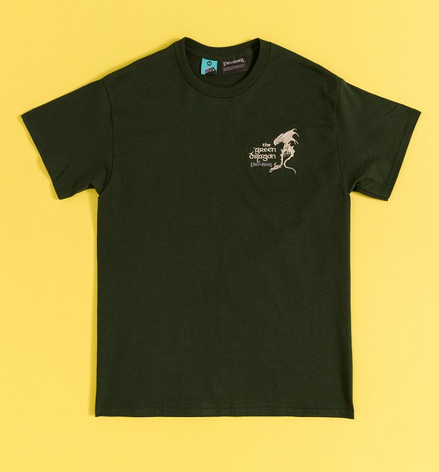 The Lord Of The Rings The Green Dragon Dark Green Embroidered T-Shirt The Lord Of The Rings The Green Dragon Dark Green Embroidered T-Shirt