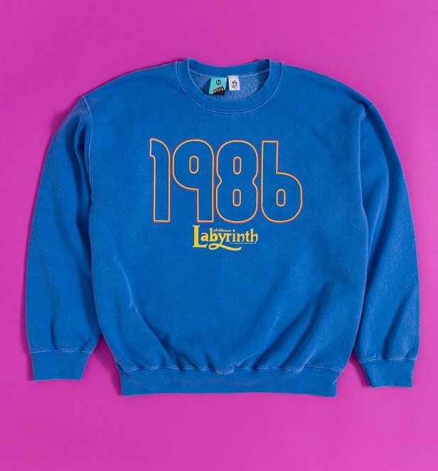 Labyrinth 1986 Vintage Wash Blue Sweater