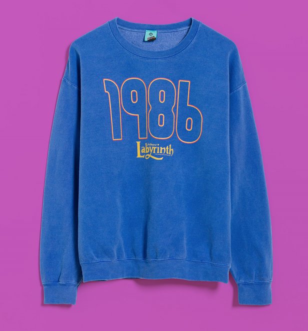 Labyrinth 1986 Vintage Wash Blue Sweater
