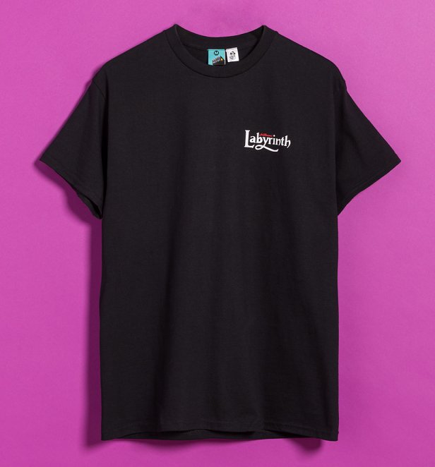 Labyrinth Character Scenes Black T-Shirt With Back Print Labyrinth Character Scenes Black T-Shirt With Back Print