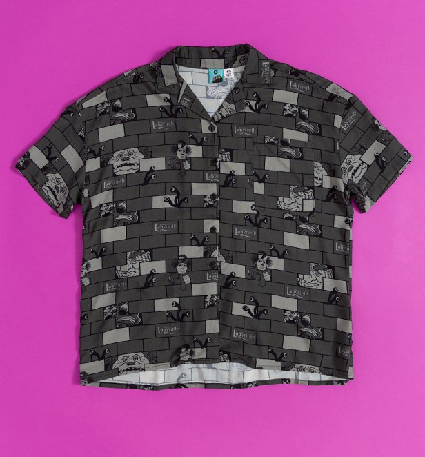 Labyrinth Character Wall Short Sleeve Button Up Shirt Labyrinth Character Wall Short Sleeve Button Up Shirt