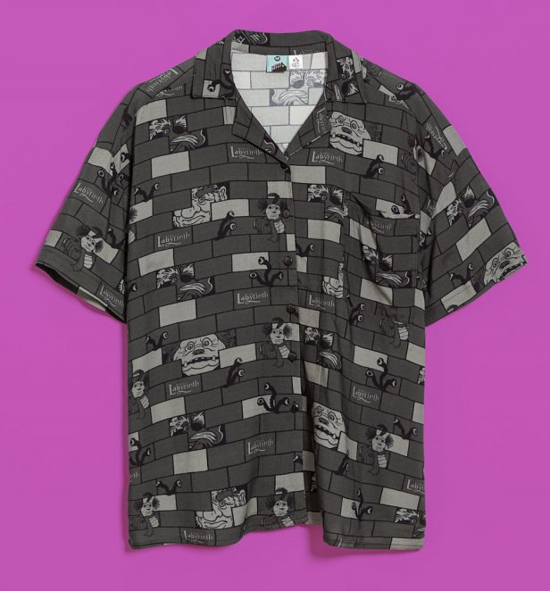 Labyrinth Character Wall Short Sleeve Button Up Shirt