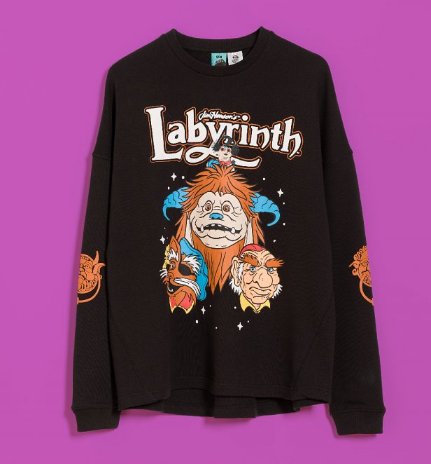 Labyrinth Friends Oversized Twisted Seam Black Sweater Labyrinth Friends Oversized Twisted Seam Black Sweater