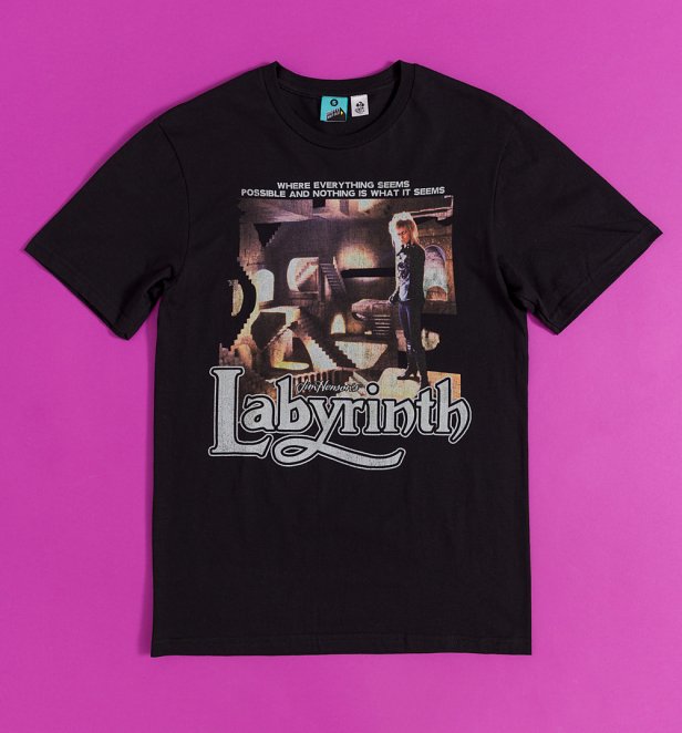 Labyrinth Jareth Maze Scene Black T-Shirt Labyrinth Jareth Maze Scene Black T-Shirt