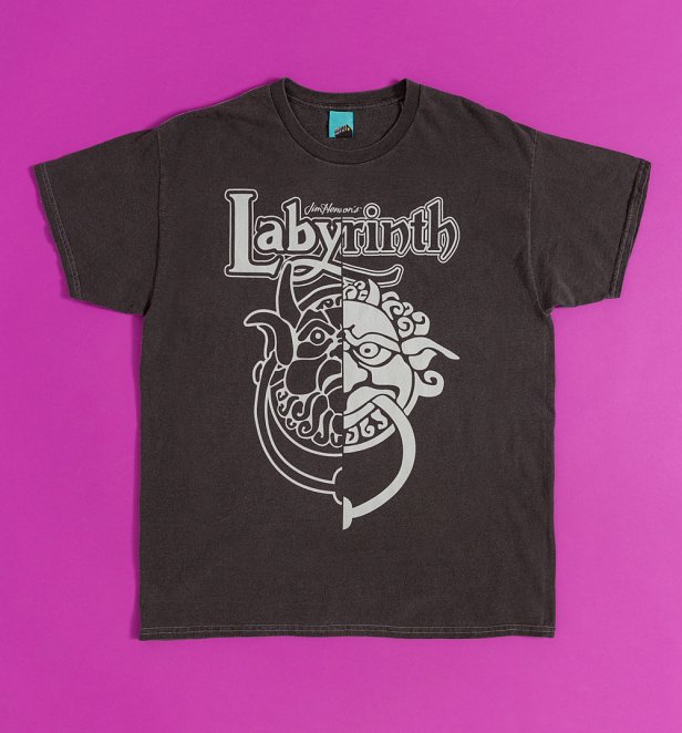 Labyrinth Knockers Split Vintage Wash Charcoal T-Shirt Labyrinth Knockers Split Vintage Wash Charcoal T-Shirt