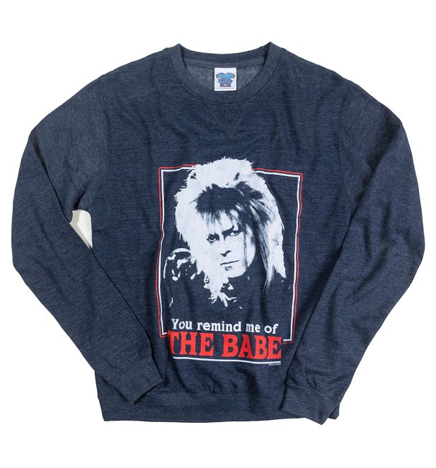 Labyrinth Retro You Remind Me Of The Babe Heather Navy Sweater Labyrinth Retro You Remind Me Of The Babe Heather Navy Sweater