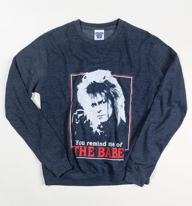 Labyrinth Retro You Remind Me Of The Babe Heather Navy Sweater Labyrinth Retro You Remind Me Of The Babe Heather Navy Sweater