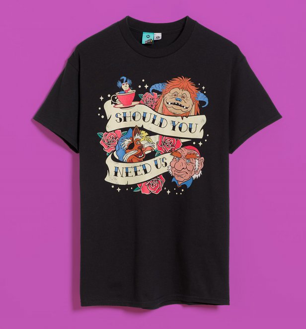 Labyrinth Should You Need Us Tattoo Scroll Black T-Shirt Labyrinth Should You Need Us Tattoo Scroll Black T-Shirt