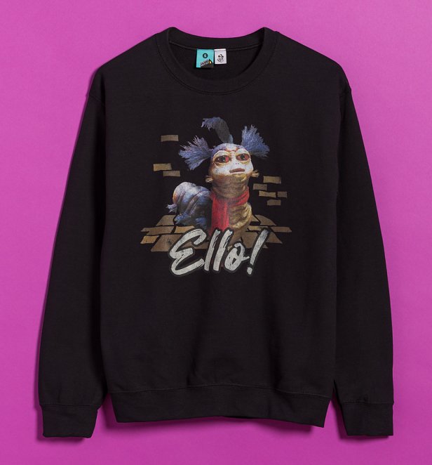 Labyrinth Worm Brickwork Black Sweater Labyrinth Worm Brickwork Black Sweater