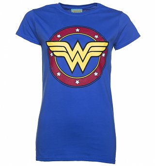 Women's Blue Wonder Woman Circle Logo T-Shirt Women's Blue Wonder Woman Circle Logo T-Shirt