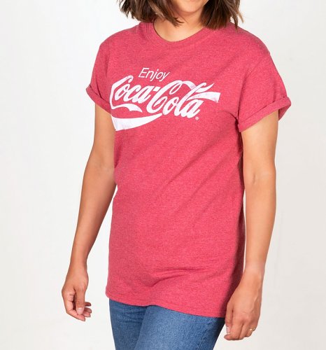 Women's Red Marl Enjoy Coca-Cola Boyfriend T-Shirt Women's Red Marl Enjoy Coca-Cola Boyfriend T-Shirt