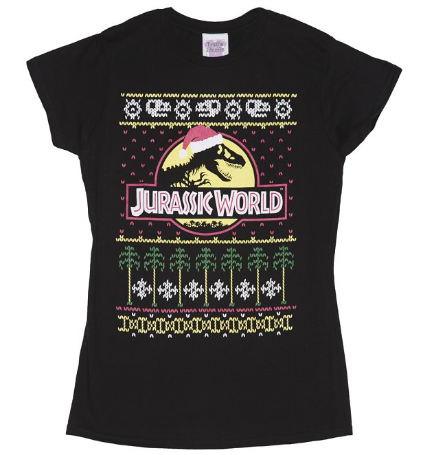 Women's Jurassic World Fair Isle Christmas T-Shirt Women's Jurassic World Fair Isle Christmas T-Shirt