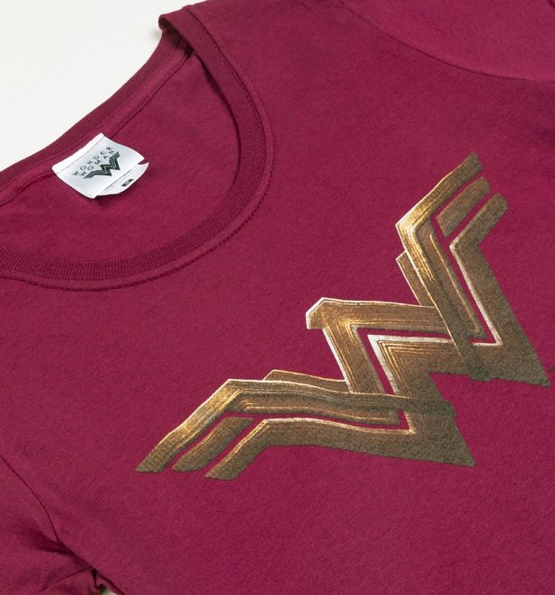 Women's Dark Red Wonder Woman Logo T-Shirt Women's Dark Red Wonder Woman Logo T-Shirt