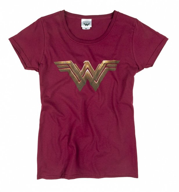 Women's Dark Red Wonder Woman Logo T-Shirt Women's Dark Red Wonder Woman Logo T-Shirt