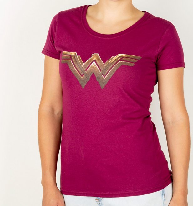 Women's Dark Red Wonder Woman Logo T-Shirt Women's Dark Red Wonder Woman Logo T-Shirt