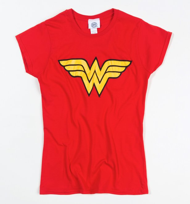 Women's Red Wonder Woman Logo T-Shirt