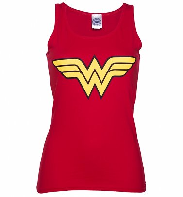 Women's Red Wonder Woman Logo Tank Vest Women's Red Wonder Woman Logo Tank Vest