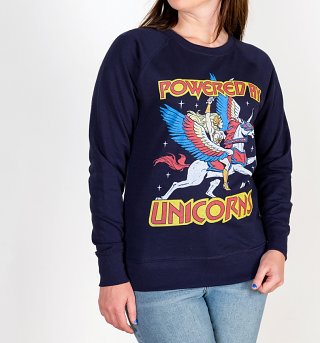 Women's Navy She-Ra Powered By Unicorns Sweater Women's Navy She-Ra Powered By Unicorns Sweater