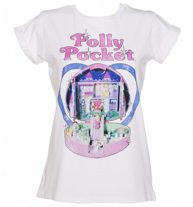 Women's Vintage Polly Pocket Rolled Sleeve Boyfriend T-Shirt Women's Vintage Polly Pocket Rolled Sleeve Boyfriend T-Shirt