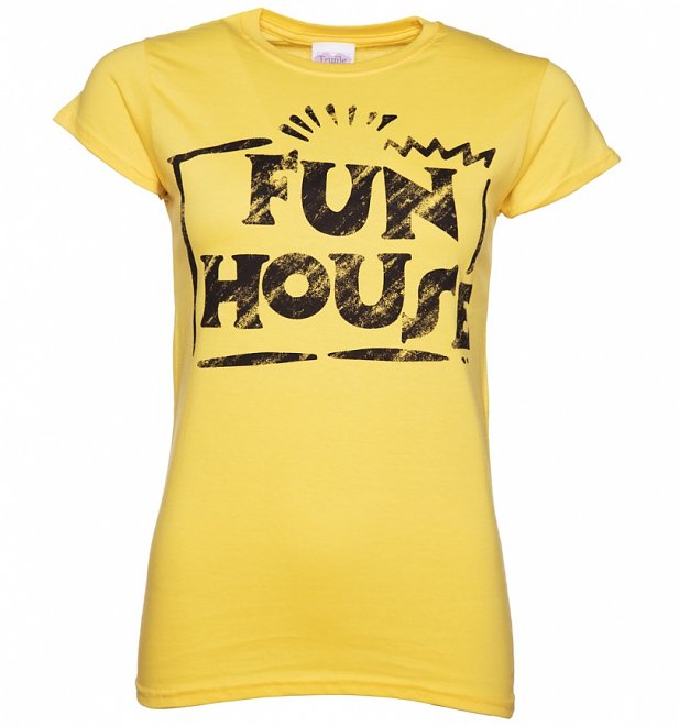 Women's Yellow Team Fun House Logo T-Shirt Women's Yellow Team Fun House Logo T-Shirt