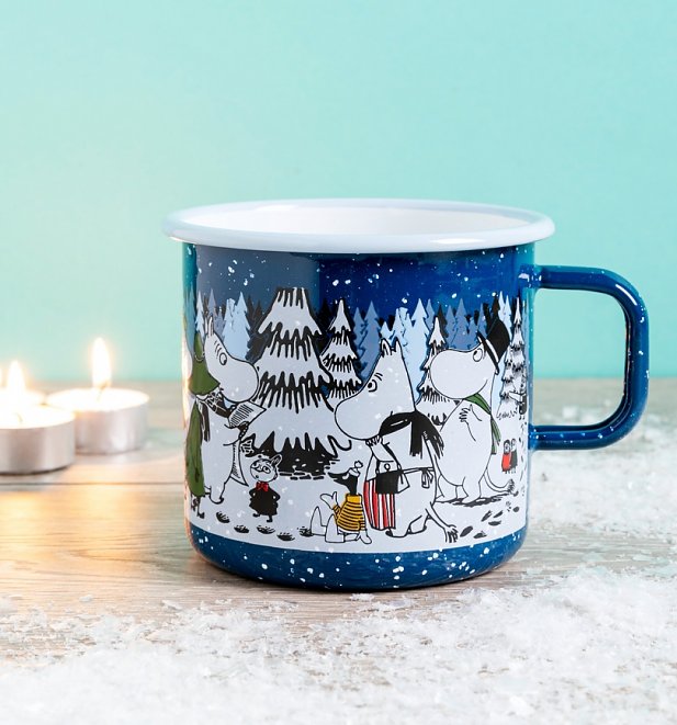 Large Moomin Winter Forest Enamel Mug