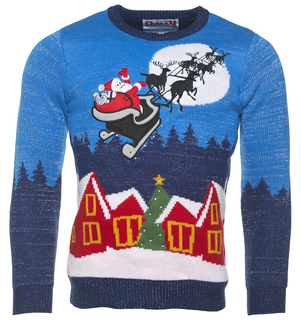 Light Up Sparkly Knitted Sleigh Ride Christmas Jumper from Cheesy ...