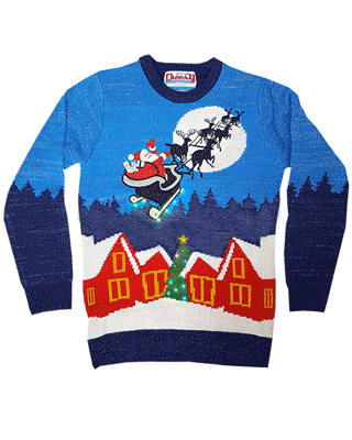 Light Up Sparkly Knitted Sleigh Ride Christmas Jumper from Cheesy Christmas Jumpers Light Up Sparkly Knitted Sleigh Ride Christmas Jumper from Cheesy Christmas Jumpers