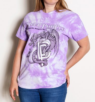 Lilac Deep Purple Tie Dye Oversized Tyler T-Shirt from Daisy Street