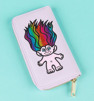 Lilac Embroidered Trolls Wallet from Difuzed Lilac Embroidered Trolls Wallet from Difuzed