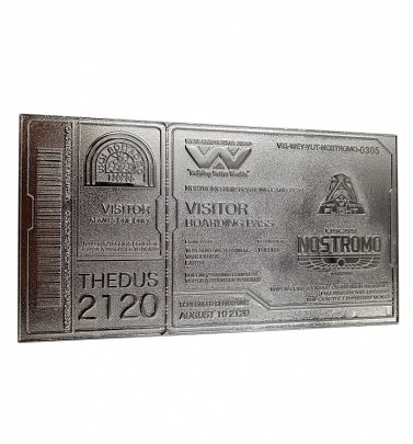 Limited Edition Collectable Silver Plated Alien Nostromo Boarding Ticket Limited Edition Collectable Silver Plated Alien Nostromo Boarding Ticket