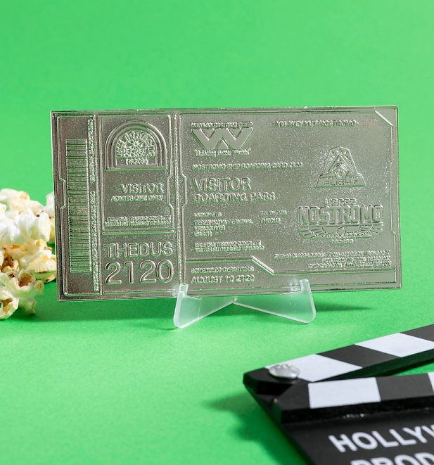 Limited Edition Collectable Silver Plated Alien Nostromo Boarding Ticket