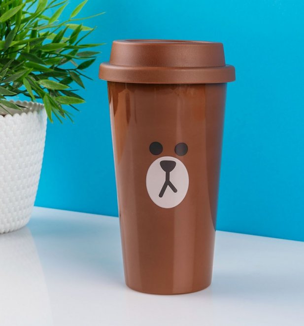 Line Friends Brown Travel Mug