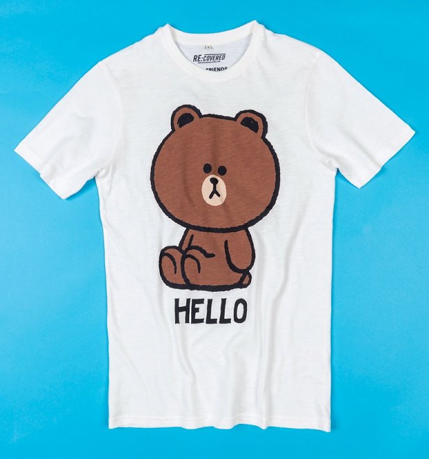 Line Friends Hello Off White Slub T-Shirt