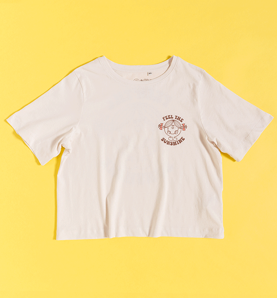 Little Miss Sunshine Feel The Sunshine Boxy Natural T-Shirt
