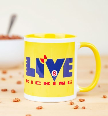 Live And Kicking Yellow Handle Mug Live And Kicking Yellow Handle Mug